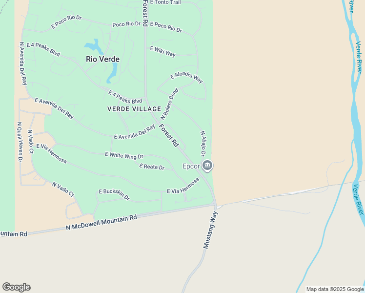 map of restaurants, bars, coffee shops, grocery stores, and more near 13 North Apartment in Rio Verde