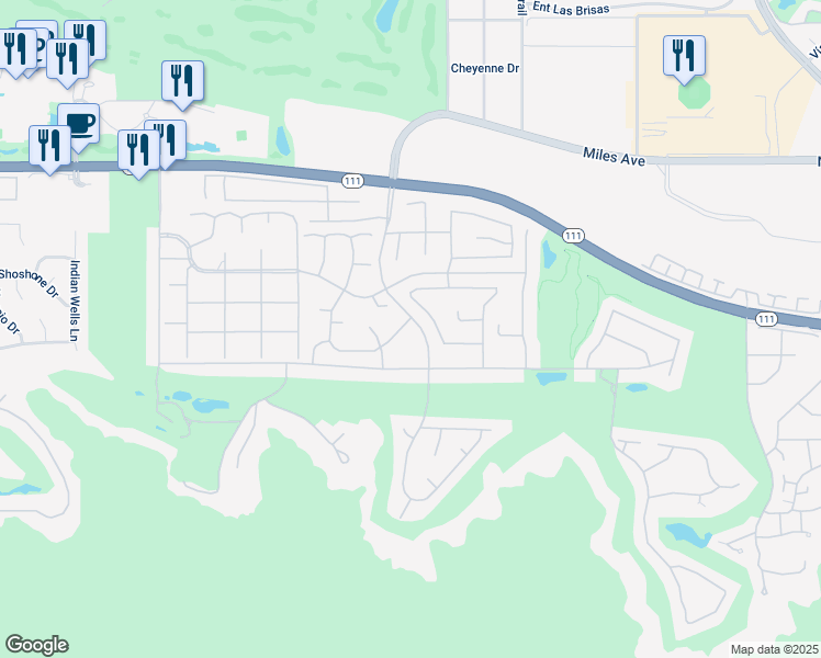 map of restaurants, bars, coffee shops, grocery stores, and more near 77145 Delgado Drive in Indian Wells