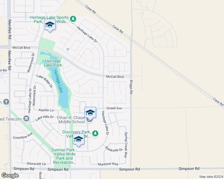 map of restaurants, bars, coffee shops, grocery stores, and more near 27879 Huron Court in Menifee