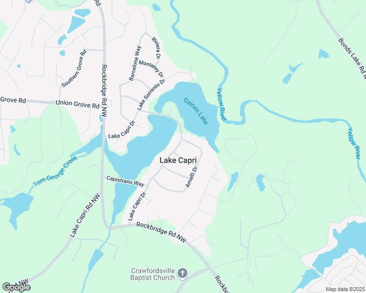 map of restaurants, bars, coffee shops, grocery stores, and more near 2559 Amalfi Drive in Conyers