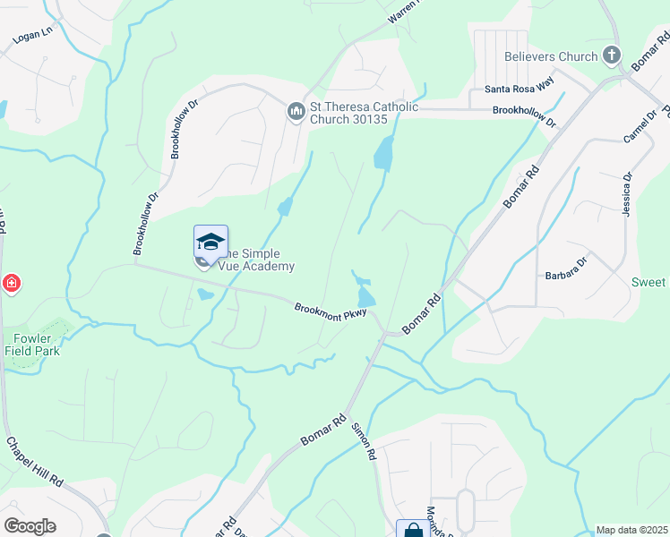 map of restaurants, bars, coffee shops, grocery stores, and more near 3246 Wallace Lake Road in Douglasville