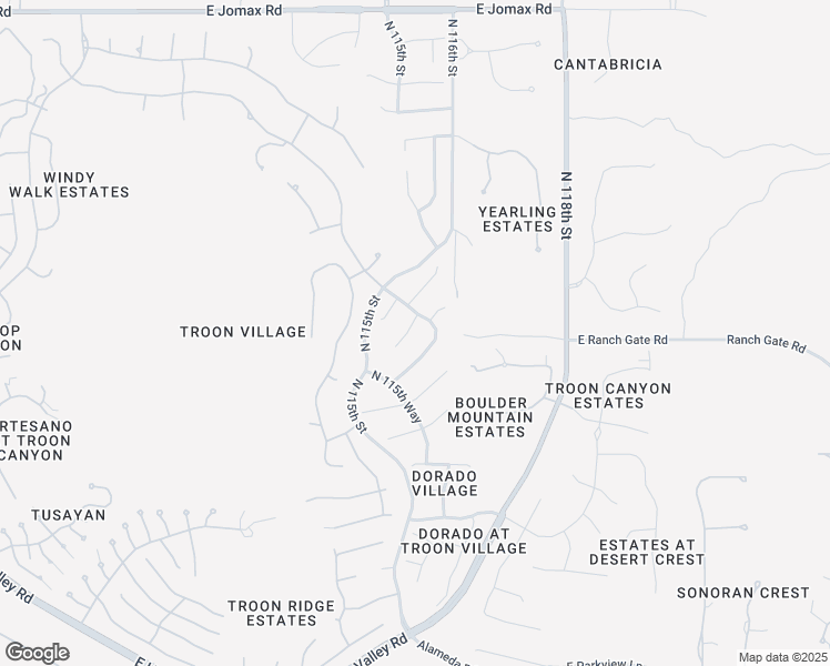 map of restaurants, bars, coffee shops, grocery stores, and more near 11556 East Bronco Trail in Scottsdale