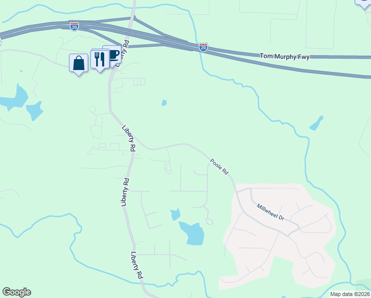 map of restaurants, bars, coffee shops, grocery stores, and more near 9730 Poole Road in Villa Rica