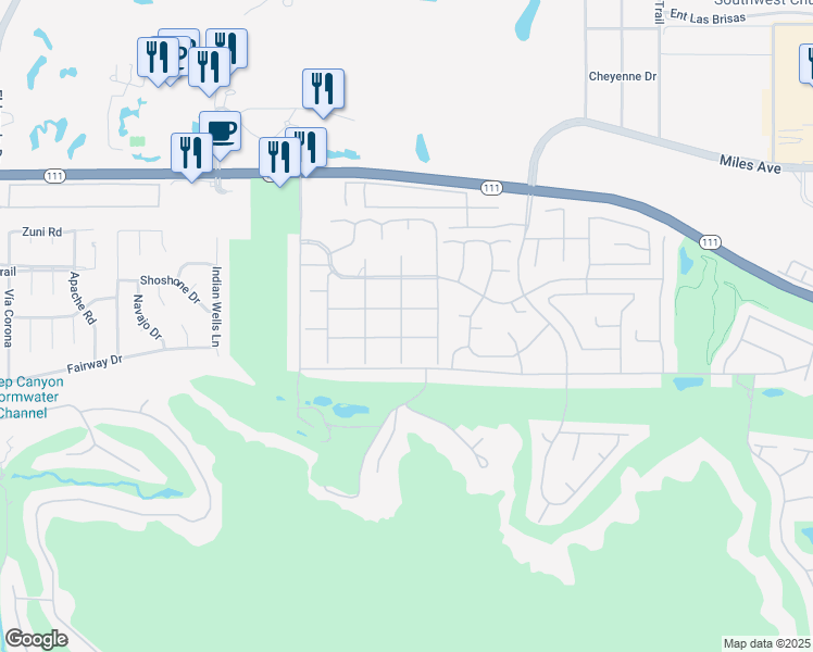 map of restaurants, bars, coffee shops, grocery stores, and more near 45760 Pima Road in Indian Wells