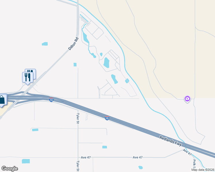 map of restaurants, bars, coffee shops, grocery stores, and more near 86222 Grenache Lane in Coachella