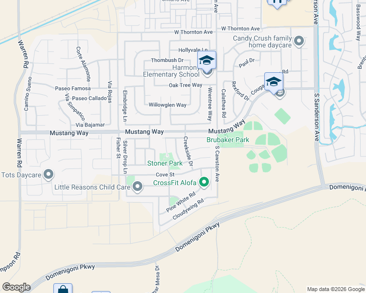 map of restaurants, bars, coffee shops, grocery stores, and more near 1841 Creekside Drive in Hemet