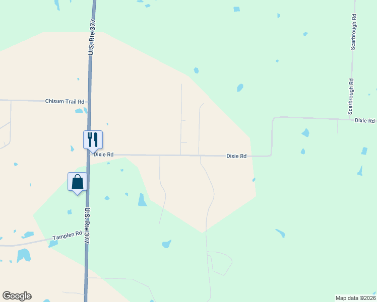 map of restaurants, bars, coffee shops, grocery stores, and more near 597 Dixie Road in Whitesboro