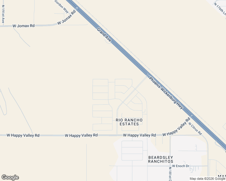 map of restaurants, bars, coffee shops, grocery stores, and more near Phoenix-Wickenburg Highway in Surprise