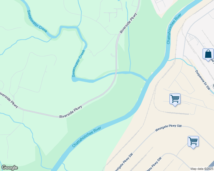 map of restaurants, bars, coffee shops, grocery stores, and more near 1724 Lower River Road in Douglasville