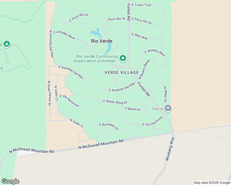 map of restaurants, bars, coffee shops, grocery stores, and more near 18826 East Avenida Del Ray in Rio Verde