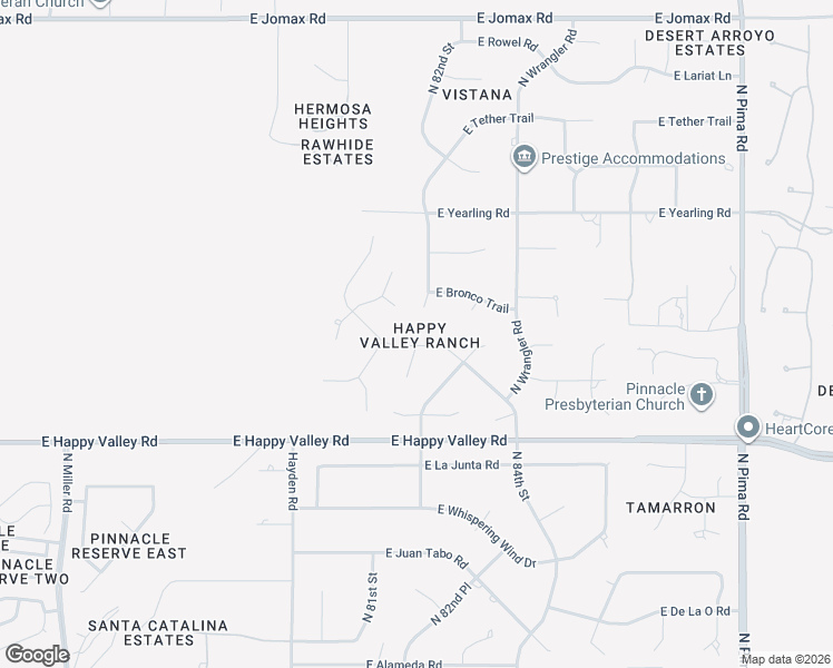 map of restaurants, bars, coffee shops, grocery stores, and more near 25435 North 82nd Street in Scottsdale