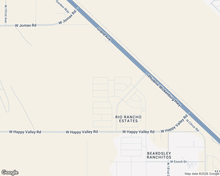 map of restaurants, bars, coffee shops, grocery stores, and more near Phoenix-Wickenburg Highway in Surprise