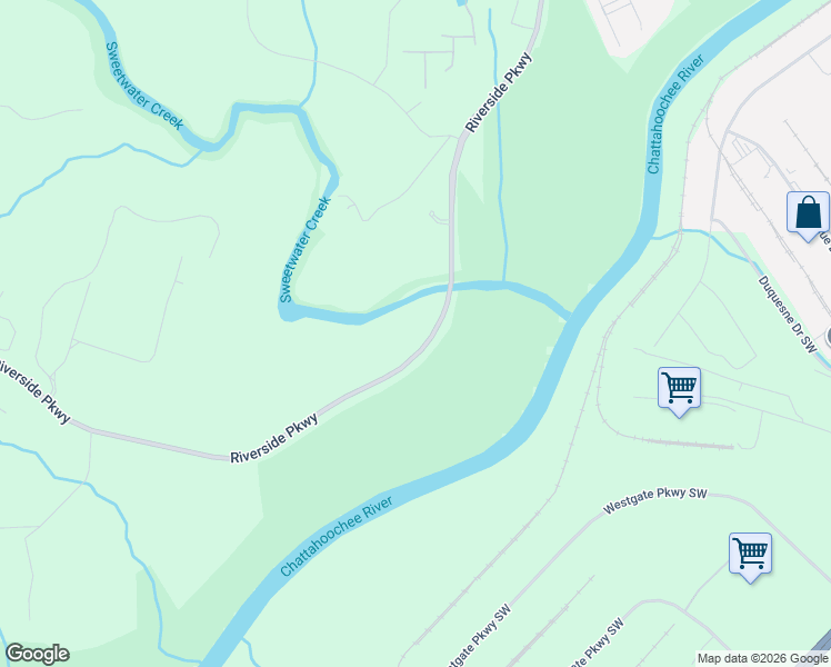 map of restaurants, bars, coffee shops, grocery stores, and more near 1724 Lower River Road in Douglasville