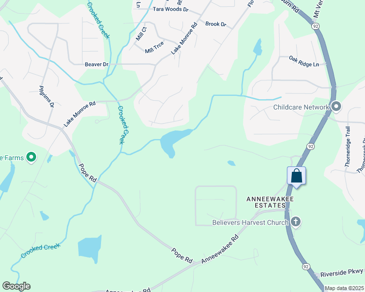 map of restaurants, bars, coffee shops, grocery stores, and more near 2948 Legion Lake Road in Douglasville