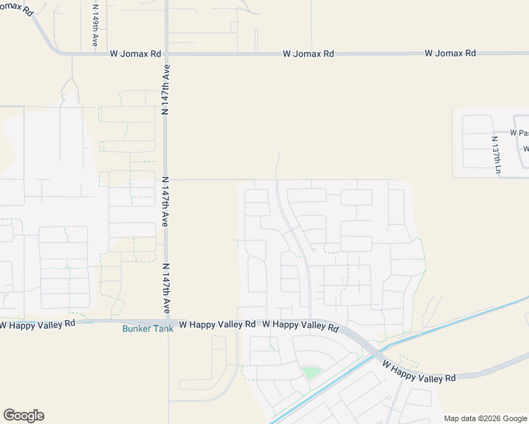 map of restaurants, bars, coffee shops, grocery stores, and more near 25777 North 144th Avenue in Surprise