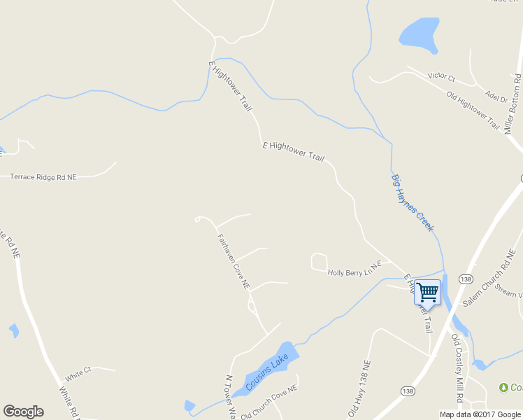 map of restaurants, bars, coffee shops, grocery stores, and more near 3240 Marblehead Cove Northeast in Conyers