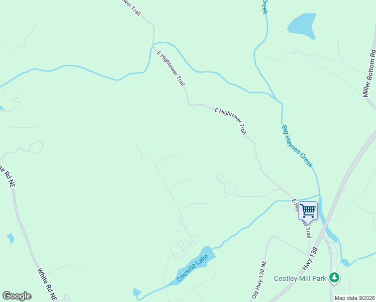 map of restaurants, bars, coffee shops, grocery stores, and more near 3240 Marblehead Cove Northeast in Conyers