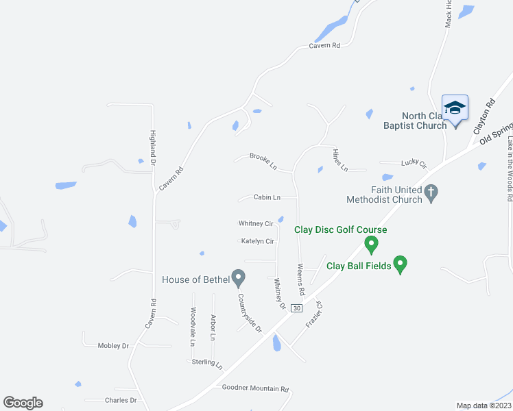 map of restaurants, bars, coffee shops, grocery stores, and more near 7111 Cabin Lane in Pinson