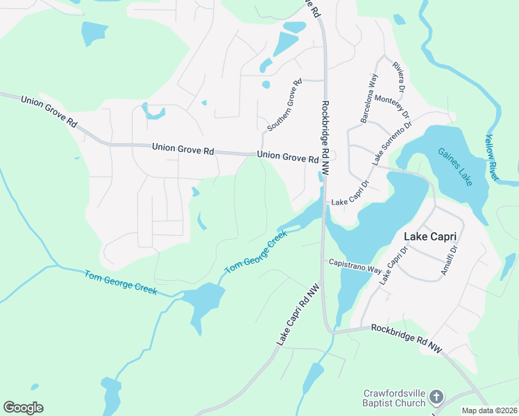 map of restaurants, bars, coffee shops, grocery stores, and more near 2755 Biscayne Drive in Conyers