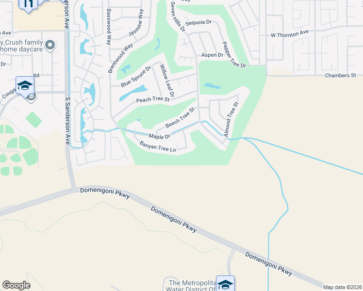 map of restaurants, bars, coffee shops, grocery stores, and more near 2640 Banyan Tree Lane in Hemet