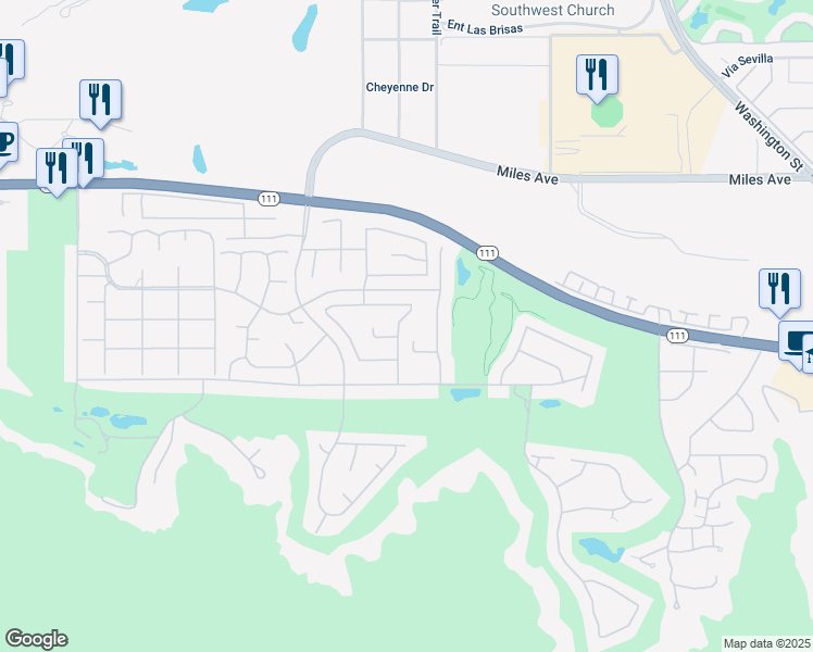 map of restaurants, bars, coffee shops, grocery stores, and more near 45730 Indian Canyon Road in Indian Wells
