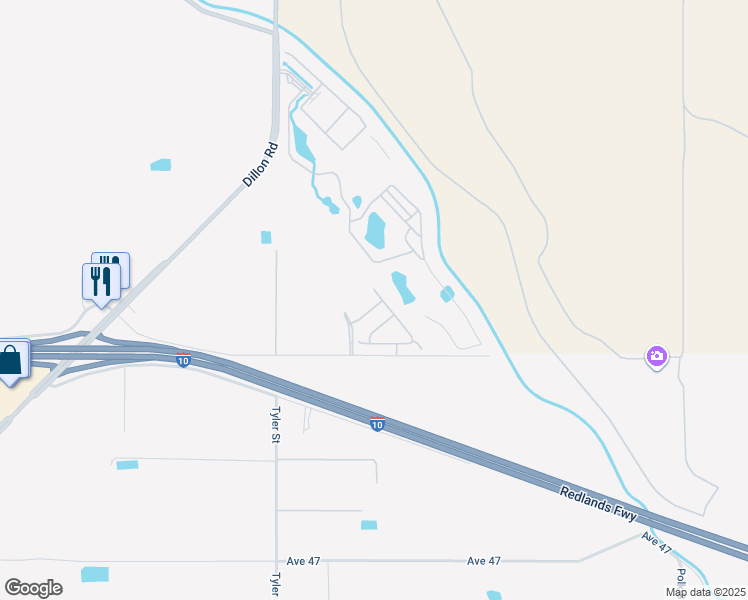 map of restaurants, bars, coffee shops, grocery stores, and more near 86222 Grenache Lane in Coachella