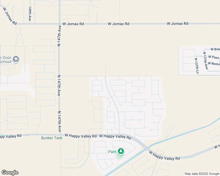 map of restaurants, bars, coffee shops, grocery stores, and more near 25676 North 142nd Lane in Surprise