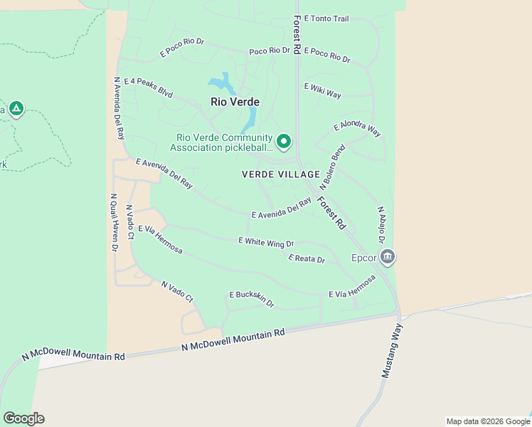 map of restaurants, bars, coffee shops, grocery stores, and more near 18826 East Avenida Del Ray in Rio Verde