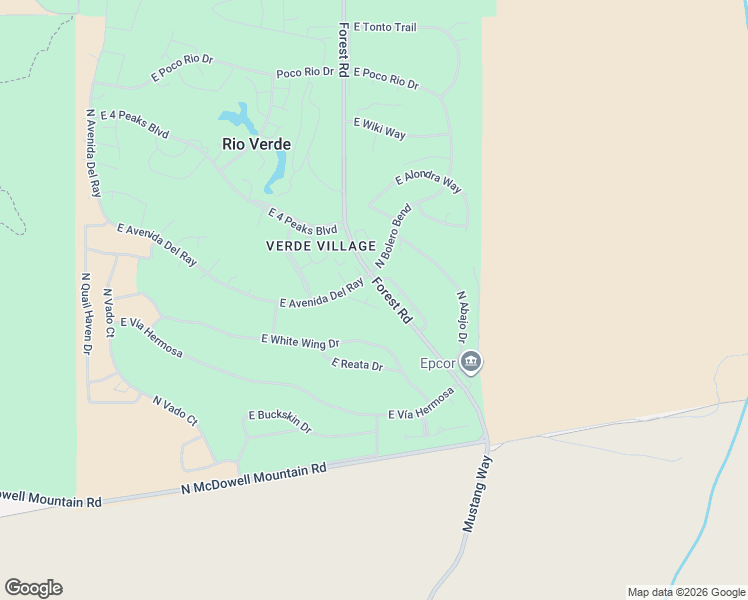 map of restaurants, bars, coffee shops, grocery stores, and more near 18918 East Latigo Lane in Rio Verde