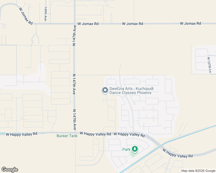 map of restaurants, bars, coffee shops, grocery stores, and more near 14461 West El Cortez Place in Surprise