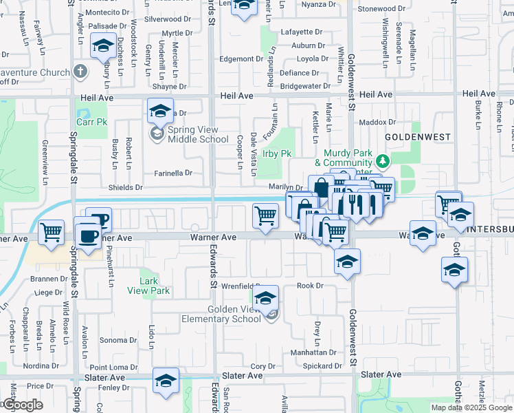 map of restaurants, bars, coffee shops, grocery stores, and more near 16862 Cod Circle in Huntington Beach