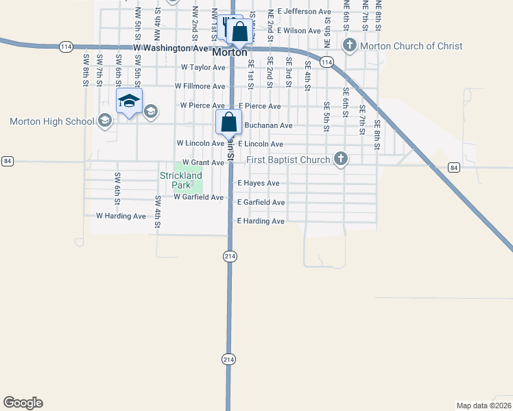 map of restaurants, bars, coffee shops, grocery stores, and more near 204 East Garfield Avenue in Morton