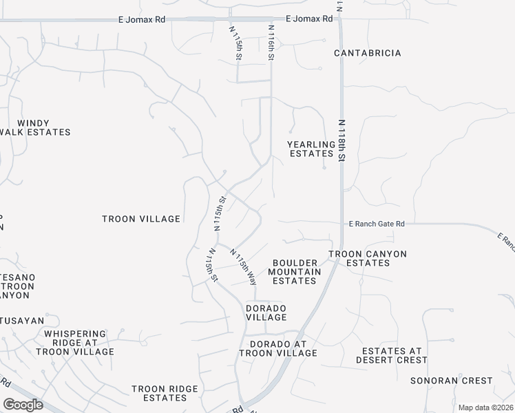 map of restaurants, bars, coffee shops, grocery stores, and more near 11569 East Bronco Trail in Scottsdale