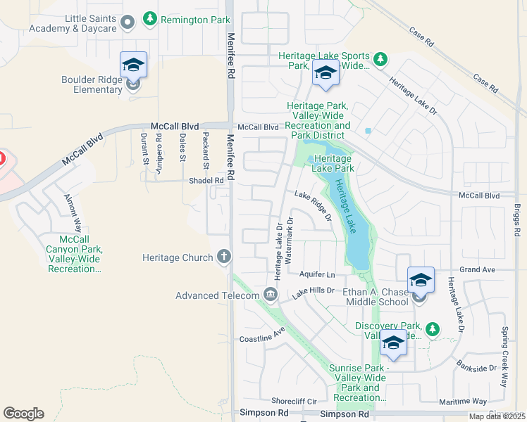 map of restaurants, bars, coffee shops, grocery stores, and more near 29124 Foghorn Court in Menifee