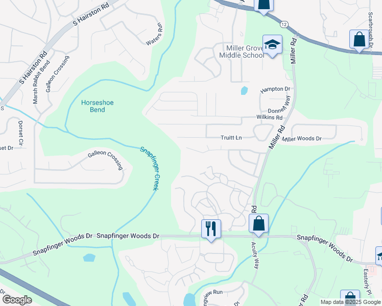 map of restaurants, bars, coffee shops, grocery stores, and more near 4869 Windsor Downs Dr in Decatur
