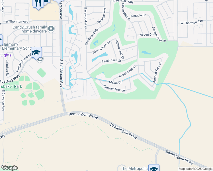 map of restaurants, bars, coffee shops, grocery stores, and more near 2830 Banyan Tree Lane in Hemet