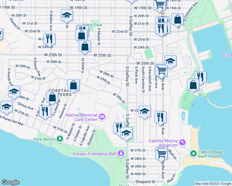 map of restaurants, bars, coffee shops, grocery stores, and more near 776 West 30th Street in Los Angeles