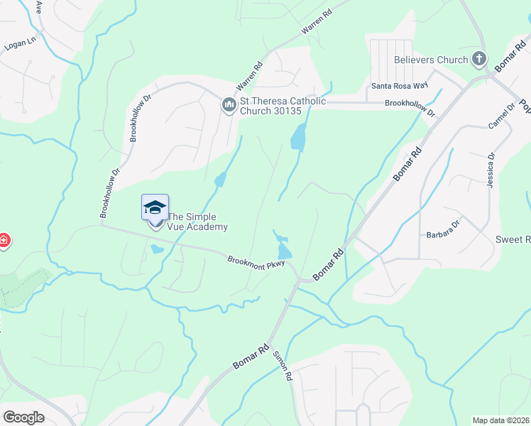 map of restaurants, bars, coffee shops, grocery stores, and more near 3200 Wallace Lake Road in Douglasville