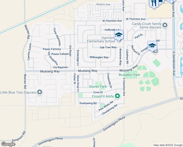 map of restaurants, bars, coffee shops, grocery stores, and more near 1825 Little Yellow Lane in Hemet