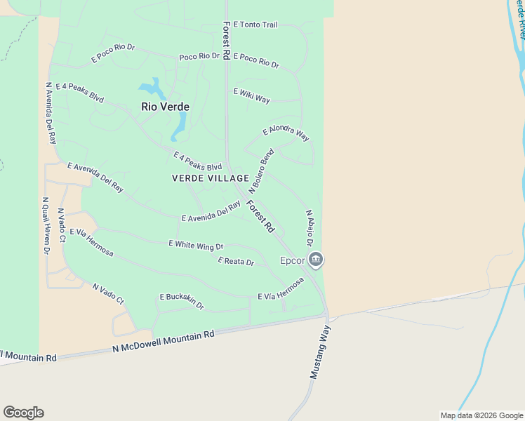 map of restaurants, bars, coffee shops, grocery stores, and more near 18918 East Latigo Lane in Rio Verde