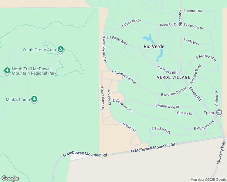 map of restaurants, bars, coffee shops, grocery stores, and more near 18517 East Leather Lane in Rio Verde