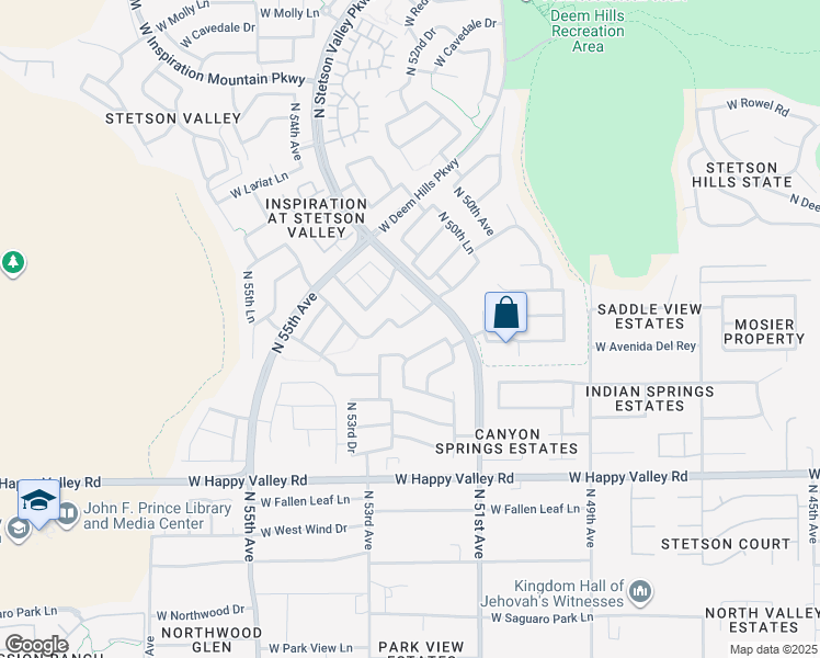 map of restaurants, bars, coffee shops, grocery stores, and more near 5139 West El Cortez Trail in Phoenix
