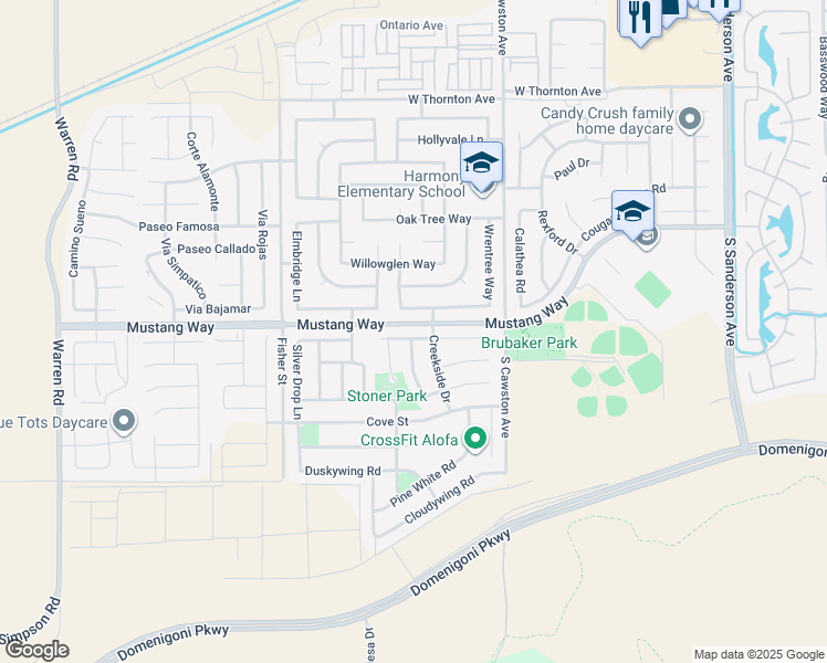 map of restaurants, bars, coffee shops, grocery stores, and more near 4448 Brookside Drive in Hemet