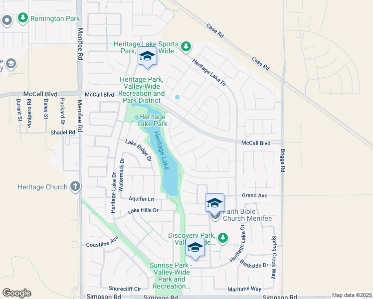 map of restaurants, bars, coffee shops, grocery stores, and more near 29437 Wooden Boat Drive in Menifee