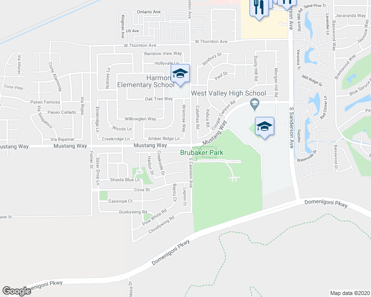 map of restaurants, bars, coffee shops, grocery stores, and more near 4238 Brookside Drive in Hemet
