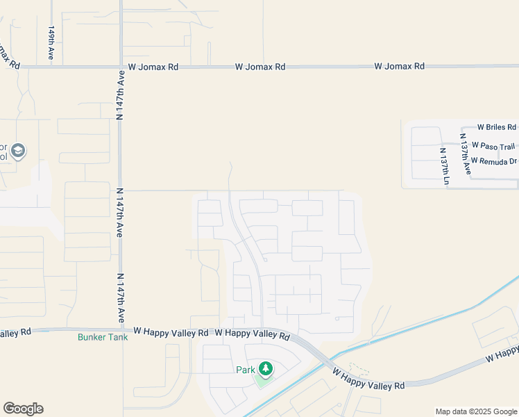 map of restaurants, bars, coffee shops, grocery stores, and more near 25676 North 142nd Lane in Surprise