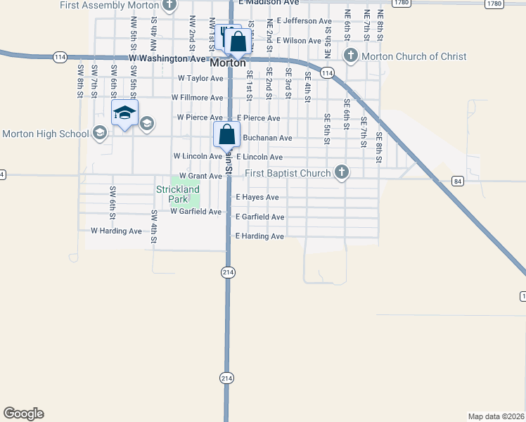 map of restaurants, bars, coffee shops, grocery stores, and more near 204 East Garfield Avenue in Morton