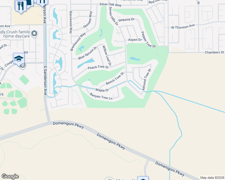 map of restaurants, bars, coffee shops, grocery stores, and more near 2669 Maple Drive in Hemet