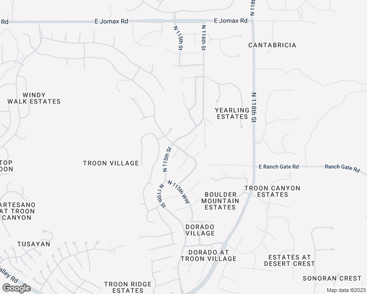 map of restaurants, bars, coffee shops, grocery stores, and more near 11556 East Bronco Trail in Scottsdale