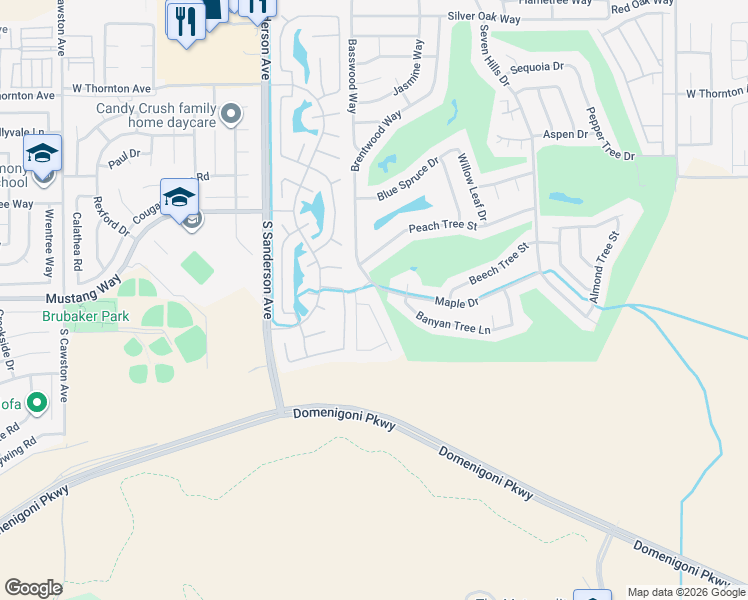 map of restaurants, bars, coffee shops, grocery stores, and more near 1838 Tamarack Lane in Hemet